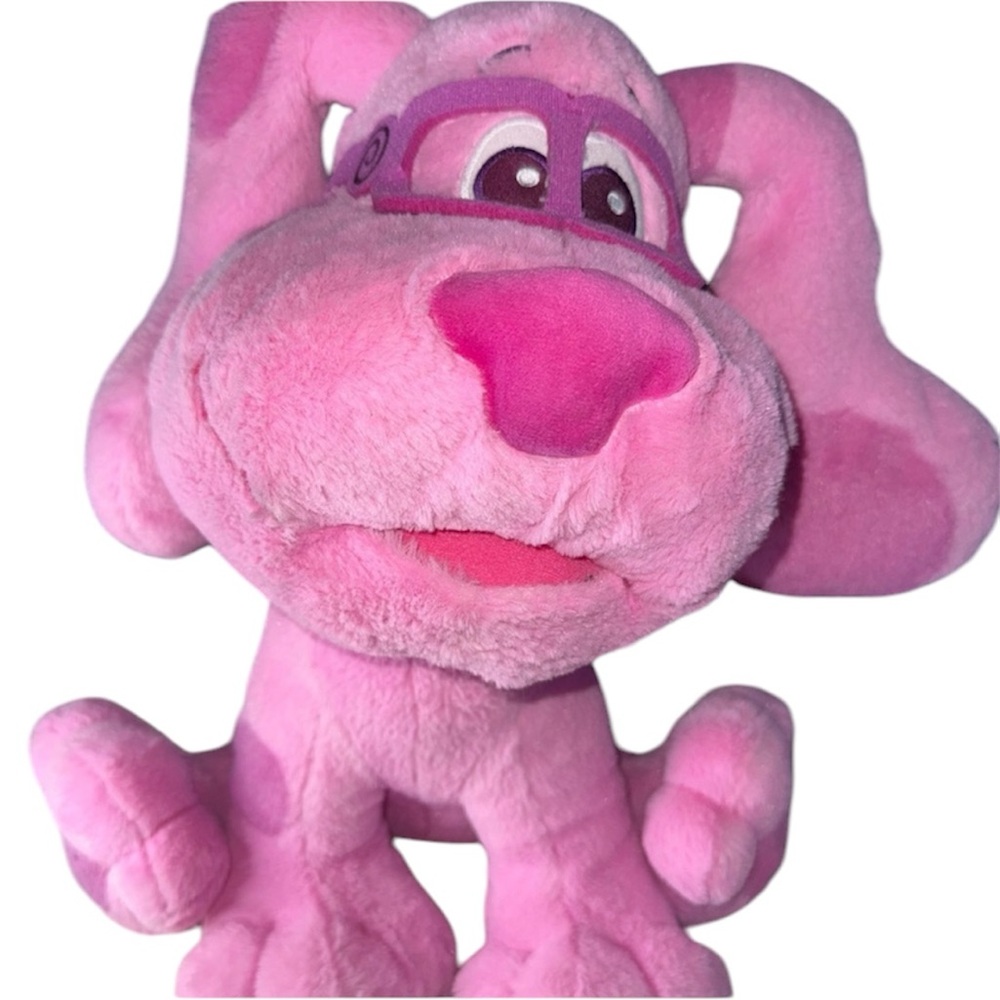 Blue’s Clues Magenta Pink Plush Dog with Glasses 16”- Nickelodeon Viacom Glasses